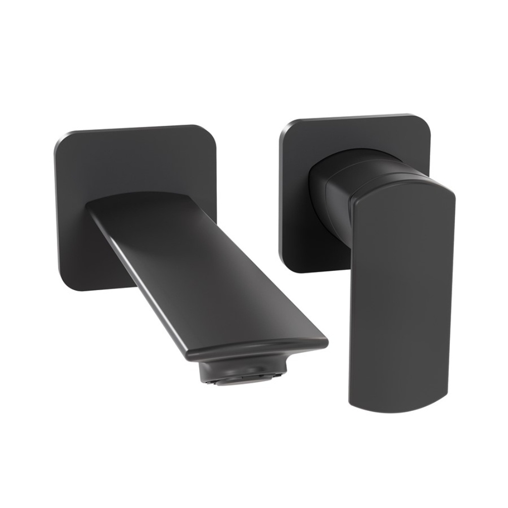 Crosswater Varda Matt Black Wall Mounted Basin Mixer Tap Cut Out